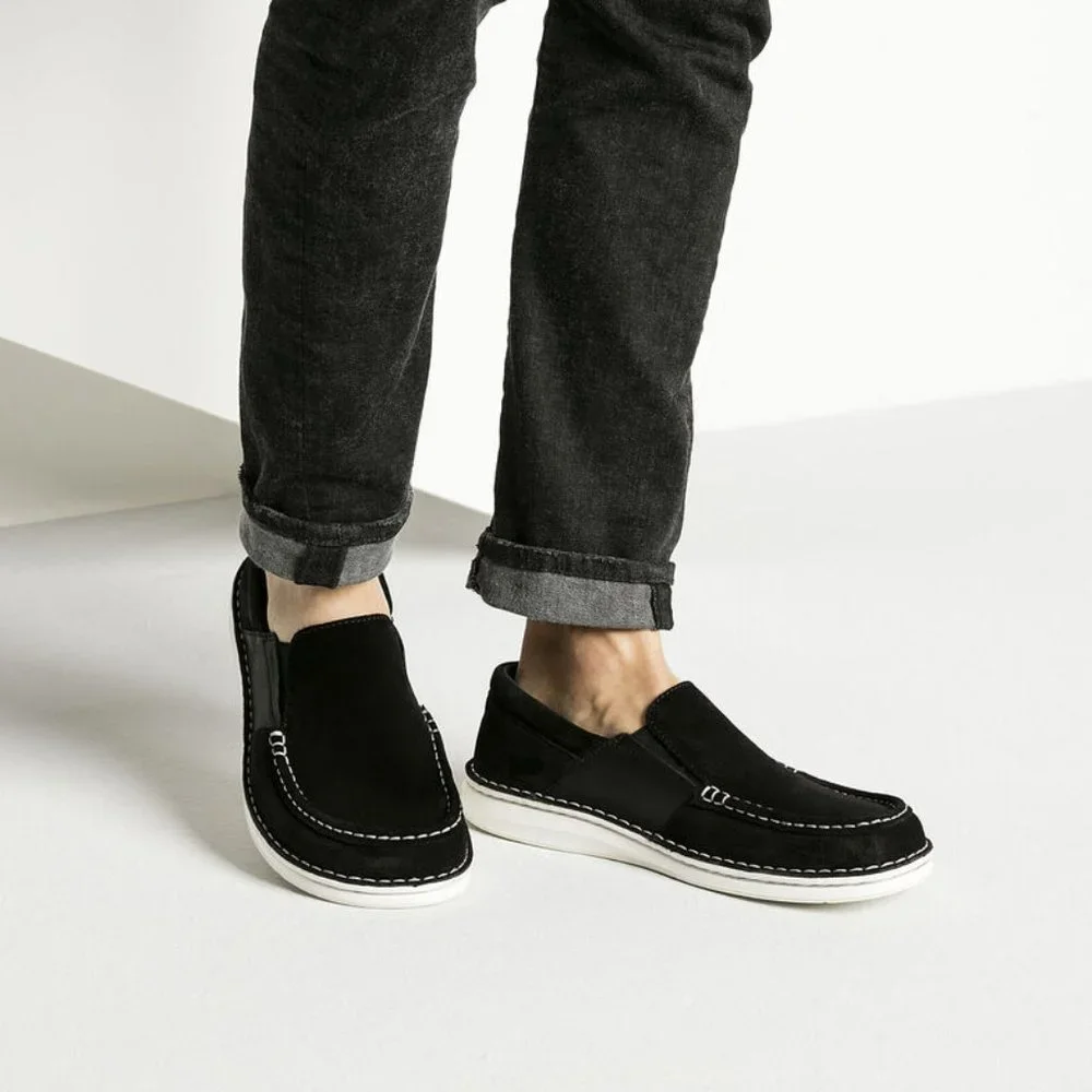 Birkenstock Men's Duma Suede Leather Shoes Black (Brand New) - Picture 2 of 5